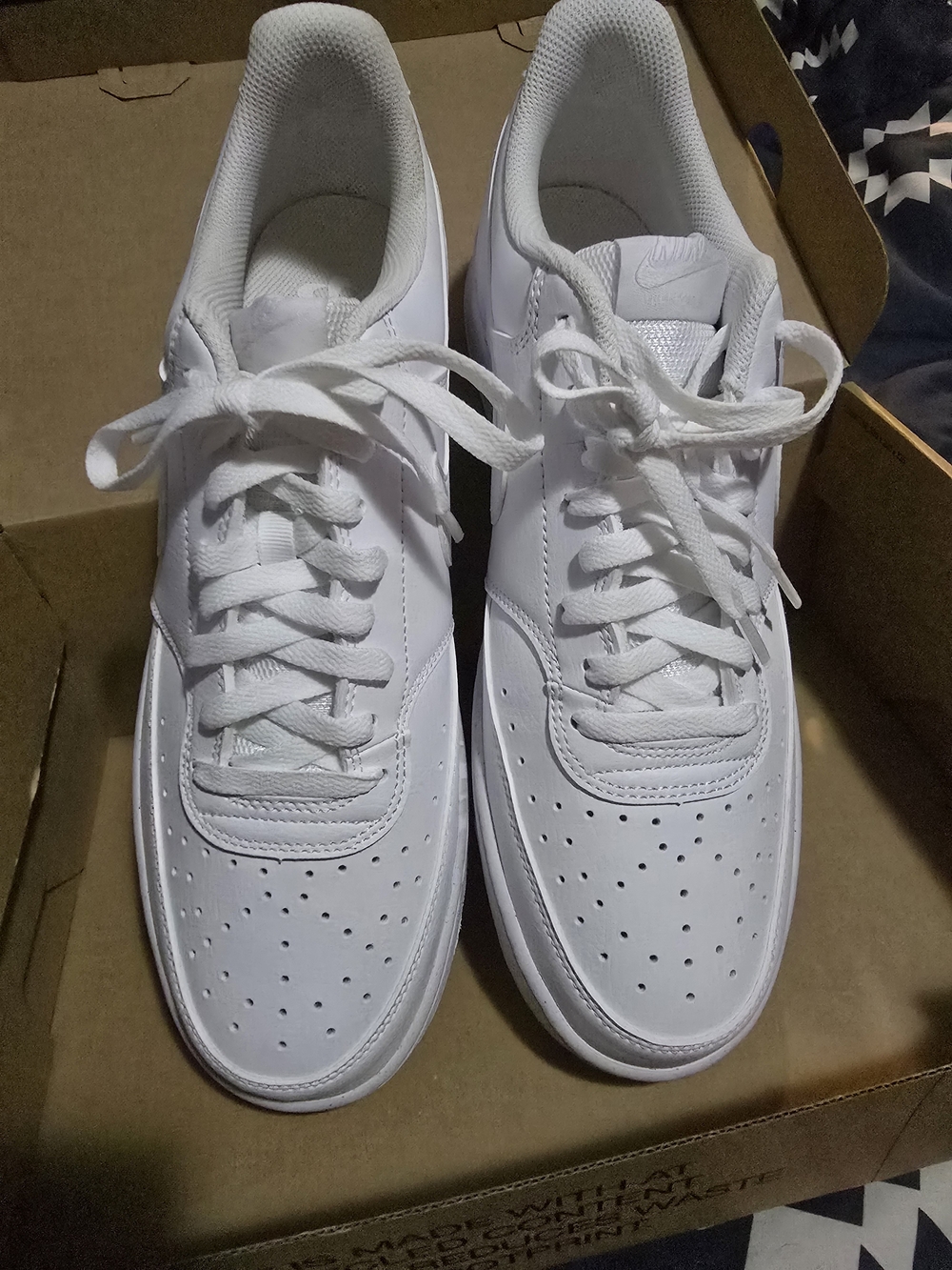 Nike Men's White Low-Top Perforated Sneakers